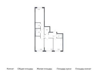Продажа трехкомнатной квартиры, 71.6 м2, Тюменская область, жилой комплекс Чаркова 72, 1.3