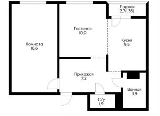 Продаю 2-ком. квартиру, 50.5 м2, Краснодар, ЖК Новелла, Питерская улица, 40