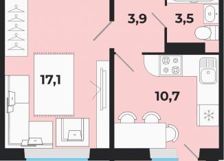 Продажа однокомнатной квартиры, 35.3 м2, Новосибирская область