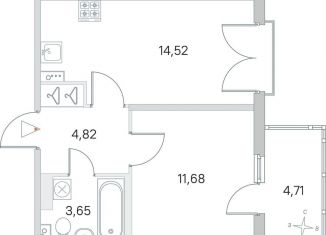 Продается однокомнатная квартира, 37 м2, посёлок Стрельна, ЖК Любоград