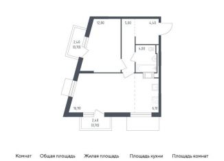 Продам однокомнатную квартиру, 50.6 м2, посёлок Песочный