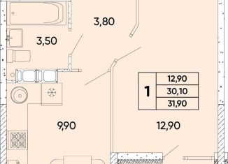 Продажа однокомнатной квартиры, 31.9 м2, Ростовская область