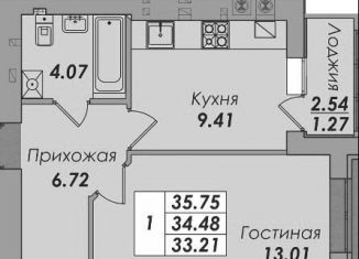 Продажа однокомнатной квартиры, 36 м2, Калининград, Московский район