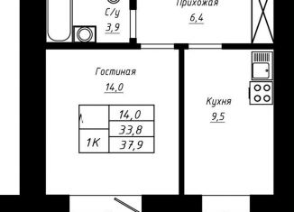 Продается 1-комнатная квартира, 37.9 м2, Барнаул, Индустриальный район