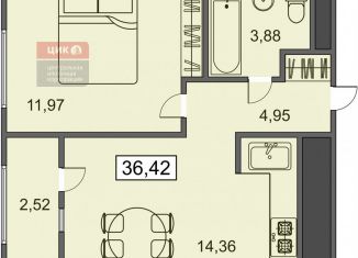 Продается 1-комнатная квартира, 36.4 м2, Рязань, Берёзовая улица, 5, Железнодорожный район