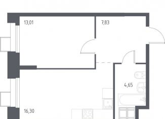 Продажа 1-комнатной квартиры, 41.8 м2, поселение Мосрентген, многофункциональный комплекс Тропарево Парк, к2.3
