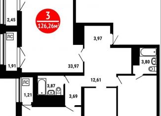 Продаю 3-ком. квартиру, 126.3 м2, Уфа, ЖК 8 Марта