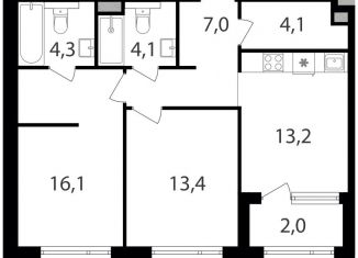 Продаю 2-комнатную квартиру, 64.2 м2, Москва, жилой комплекс Петровский Парк 2, к1, САО