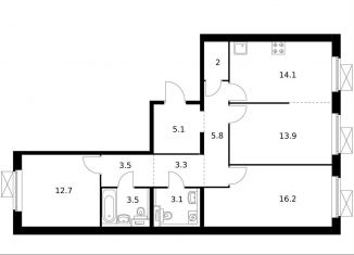 Продам 3-комнатную квартиру, 83 м2, рабочий посёлок Боброво, жилой комплекс Восточное Бутово, к17