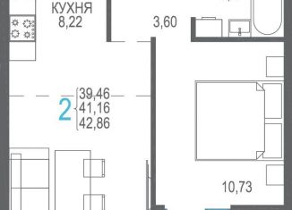 Продам 2-комнатную квартиру, 41.2 м2, село Прибрежное