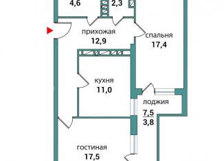 Продажа 2-ком. квартиры, 69.5 м2, Самара, метро Спортивная, 4-й проезд, 67