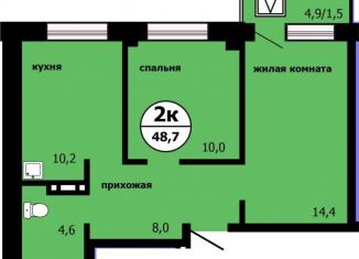 Продам 2-комнатную квартиру, 48.7 м2, Красноярск, Свердловский район