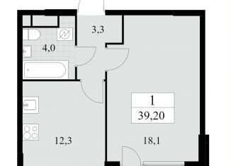 Продам 1-комнатную квартиру, 39.2 м2, Москва, метро Бунинская аллея, Бартеневская улица, 18к2