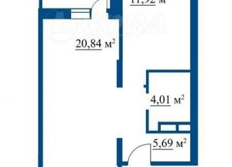 Продаю однокомнатную квартиру, 47 м2, Тюмень, улица Ю.-Р.Г. Эрвье, 34к1, ЖК Набережный Квартал