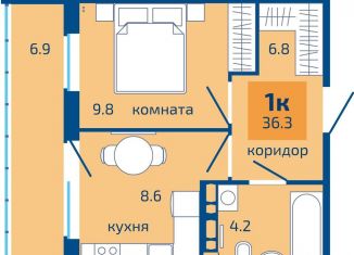 Продажа 1-комнатной квартиры, 36.3 м2, Пермь