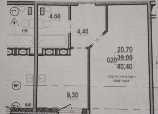 Продажа однокомнатной квартиры, 40.4 м2, Кудрово, Европейский проспект, 18к2, ЖК Европейский