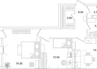 Продажа двухкомнатной квартиры, 69.3 м2, Санкт-Петербург, Планерная улица, 99, муниципальный округ Юнтолово