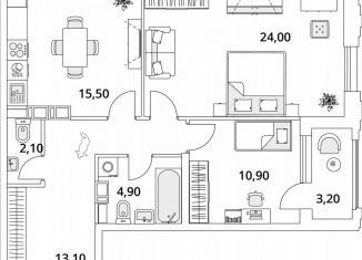 Продам 2-комнатную квартиру, 60.6 м2, Санкт-Петербург, Планерная улица, 99, Приморский район