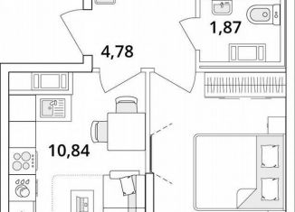 1-ком. квартира на продажу, 38 м2, Санкт-Петербург, Кубинская улица, 82к3с1, метро Звёздная