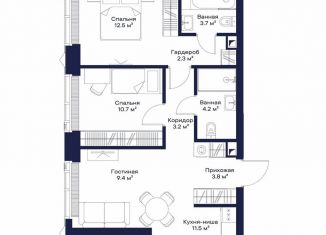 Продам 2-ком. квартиру, 61.2 м2, Москва, станция Хорошёво