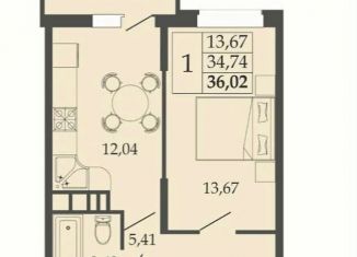 Продаю 1-комнатную квартиру, 36 м2, Краснодарский край, Природная улица, 10Бк1