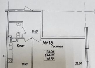 Продается однокомнатная квартира, 45 м2, Санкт-Петербург, Тихоокеанская улица, 1к2