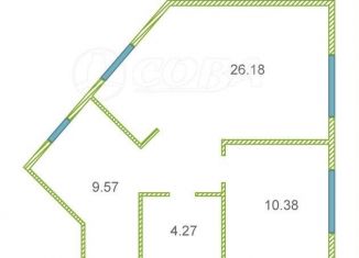 Продажа однокомнатной квартиры, 50.4 м2, Тюмень, Ставропольская улица, 160/1, ЖК Тесла Парк