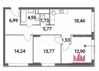 Продаю 3-ком. квартиру, 80.3 м2, Москва