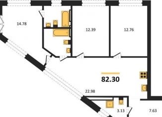 Продаю 3-ком. квартиру, 82.3 м2, Калининград, Арсенальная улица, 31к4