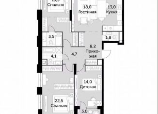 Продам четырехкомнатную квартиру, 110.8 м2, Москва, Шелепихинская набережная, 40к2