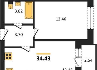 Продажа 1-ком. квартиры, 34.4 м2, Калининградская область