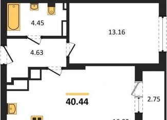 Однокомнатная квартира на продажу, 40.4 м2, Калининград, Ленинградский район, улица Старшины Дадаева, 55