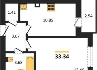 Продаю 1-ком. квартиру, 33.3 м2, Калининградская область