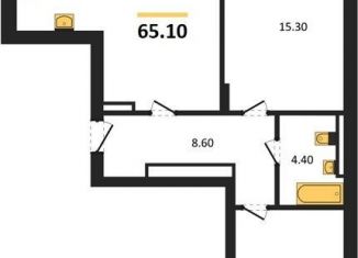 2-комнатная квартира на продажу, 65.1 м2, Калининград, Московский район, Акварельная улица