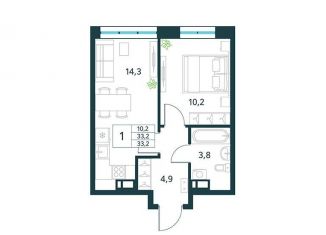 Однокомнатная квартира на продажу, 33.2 м2, Забайкальский край, микрорайон Хороший, 15