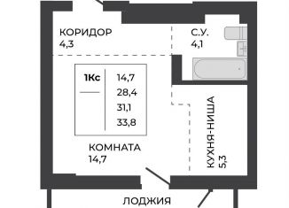 Продам 1-комнатную квартиру, 31.1 м2, Алтайский край