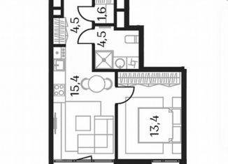 1-комнатная квартира на продажу, 41.5 м2, Москва, ЖК Союз, к3