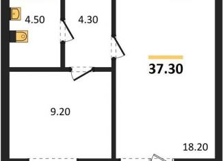 Продается 1-ком. квартира, 37.3 м2, Калининград, Акварельная улица, Московский район