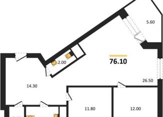 Продажа 3-ком. квартиры, 76.1 м2, Калининградская область