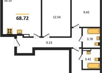 Продается 3-ком. квартира, 68.7 м2, Калининградская область