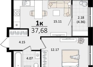 Продажа однокомнатной квартиры, 37.7 м2, Краснодарский край, улица Лизы Чайкиной, 2