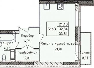 Квартира на продажу студия, 33.8 м2, Ярославль, улица Строителей, 18А