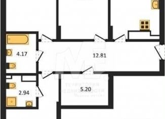 3-комнатная квартира на продажу, 85.6 м2, Калининград, Ленинградский район, улица Старшины Дадаева, 55