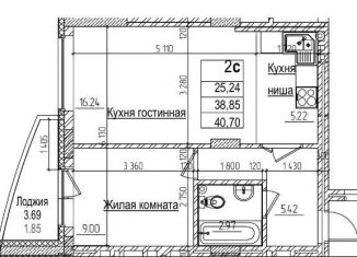 Продается 2-ком. квартира, 40.7 м2, Новосибирск, Заельцовский район, улица Дуси Ковальчук, 242