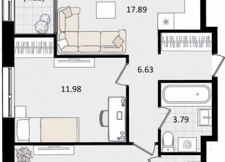 Продается двухкомнатная квартира, 61 м2, Краснодар, микрорайон ХБК