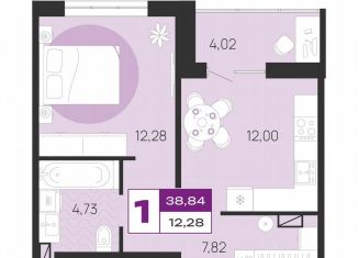 Продажа 1-ком. квартиры, 38.8 м2, Брянская область