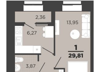 Продается однокомнатная квартира, 28.6 м2, Рязань, Московский район, Семчинская улица, 8