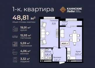 Продажа 1-комнатной квартиры, 48.8 м2, Махачкала, улица Али Алиева, 9А