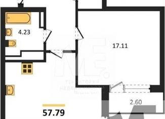 Продаю однокомнатную квартиру, 57.8 м2, Калининград, Ленинградский район, улица Старшины Дадаева, 55