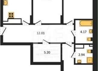 Продается трехкомнатная квартира, 84 м2, Калининград, Ленинградский район, улица Старшины Дадаева, 55